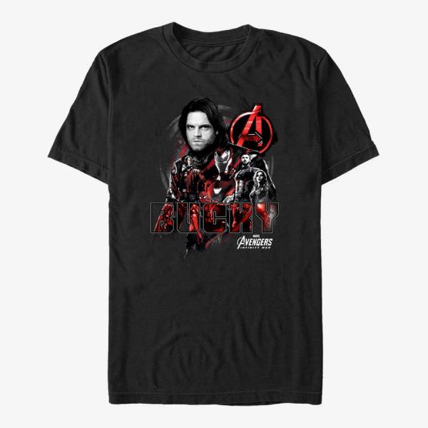 Queens Marvel Avengers: Infinity War - Bucky Crew Unisex T-Shirt Black