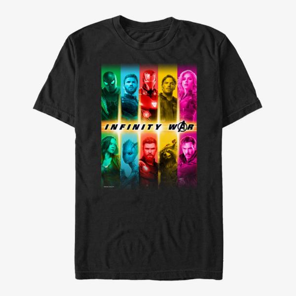 Tričko Merch Marvel Avengers: Infinity War - Infinity Bars Unisex T-Shirt Black M