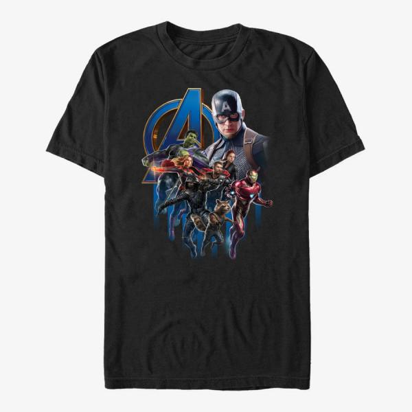 Tričko Merch Marvel Avengers Endgame - Avengers Group Poster Unisex T-Shirt Black M
