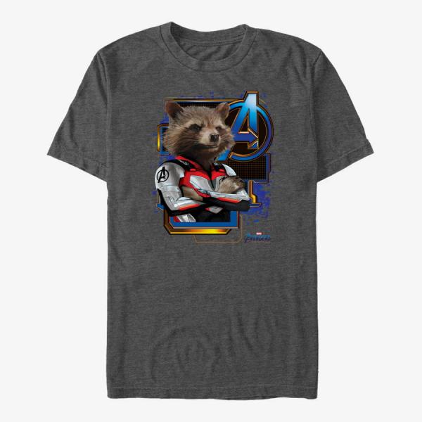 Tričko Merch Marvel Avengers Endgame - Space Raccon Unisex T-Shirt Dark Heather Grey XL