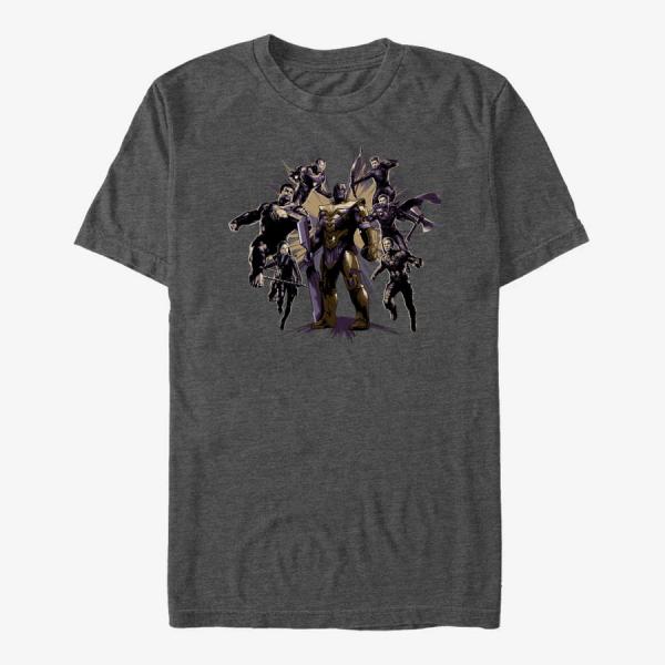 Tričko Merch Marvel Avengers Endgame - Villian Pose Unisex T-Shirt Dark Heather Grey S
