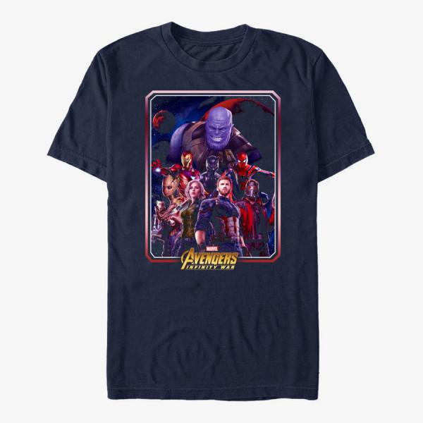 Tričko Merch Marvel Avengers: Infinity War - Group Poster Unisex T-Shirt Navy Blue XL