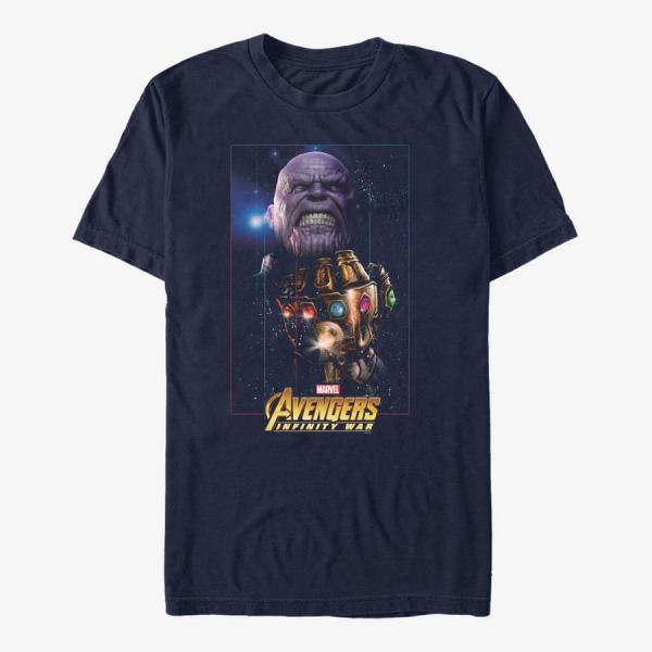 Tričko Merch Marvel Avengers: Infinity War - Thanos Gauntlet Unisex T-Shirt Navy Blue M
