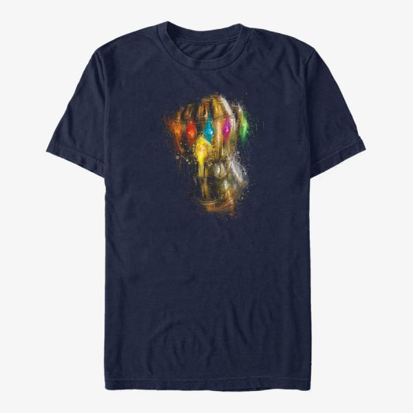 Tričko Merch Marvel Avengers Endgame - Painting Glove Unisex T-Shirt Navy Blue L