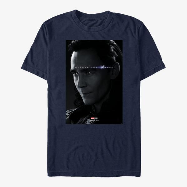 Tričko Merch Marvel Avengers Endgame - Avenge Loki Unisex T-Shirt Navy Blue L