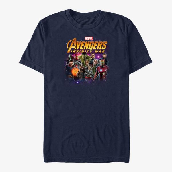 Tričko Merch Marvel Avengers: Infinity War - Group Shot Unisex T-Shirt Navy Blue XL