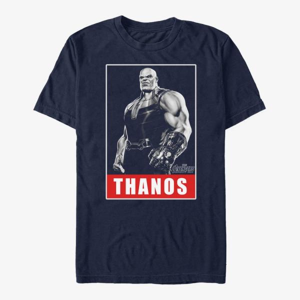 Tričko Merch Marvel Avengers: Infinity War - Thanos Titan Unisex T-Shirt Navy Blue L