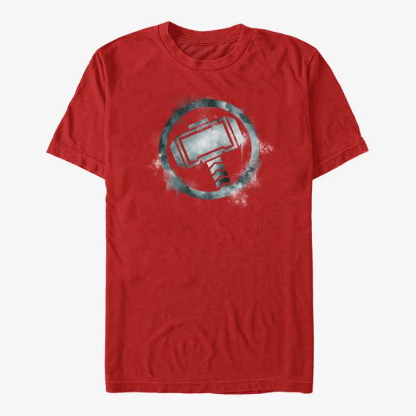Tričko Merch Marvel Avengers Endgame - Thor Spray Logo Unisex T-Shirt Red S