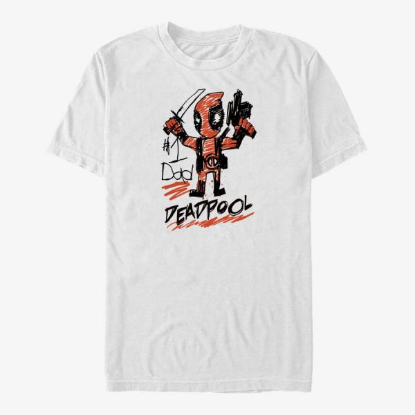 Tričko Merch Marvel Deadpool - Deadpool Dad Unisex T-Shirt White L