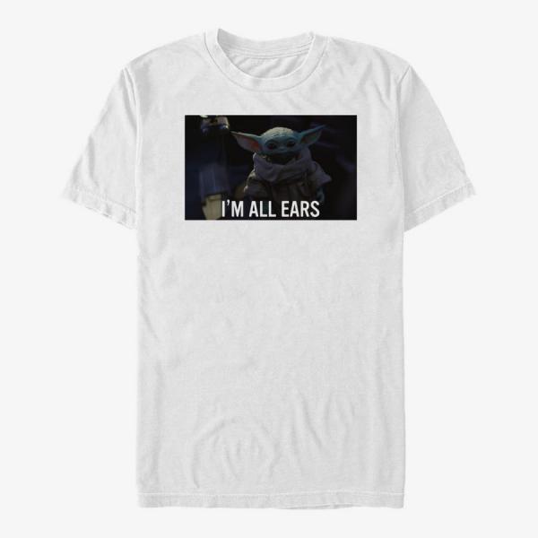 Tričko Merch Star Wars: The Mandalorian - All Ears Knock Out Unisex T-Shirt White L