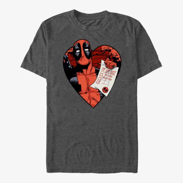 Queens Marvel Deadpool - Deadpool List Unisex T-Shirt Dark Heather Grey