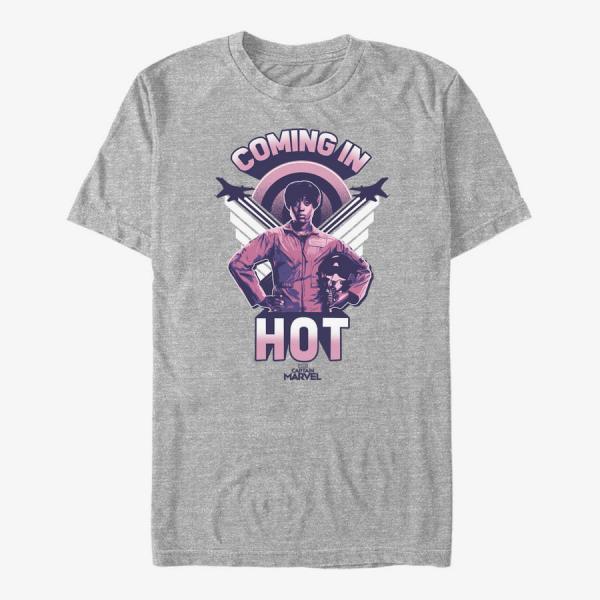 Tričko Merch Captain Marvel: Movie - Coming In Hot Unisex T-Shirt Heather Grey L