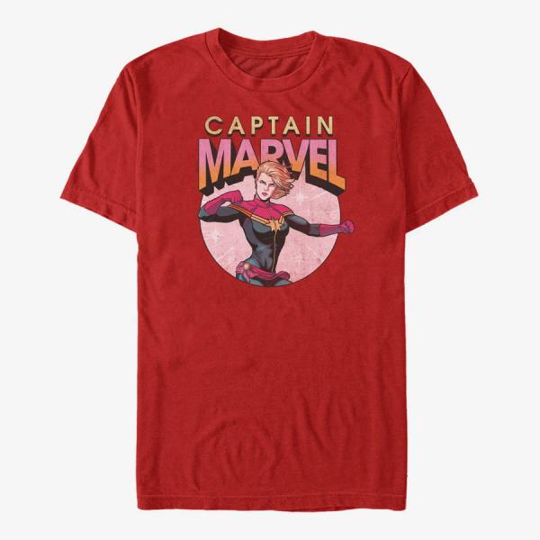 Tričko Merch Marvel Avengers Classic - Captain Marvel Burst Unisex T-Shirt Red XL