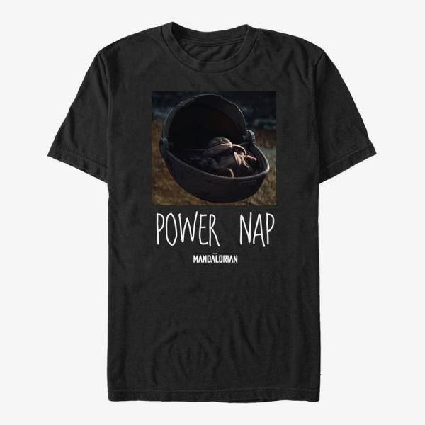 Tričko Merch Star Wars: The Mandalorian - Power Nap Unisex T-Shirt Black S