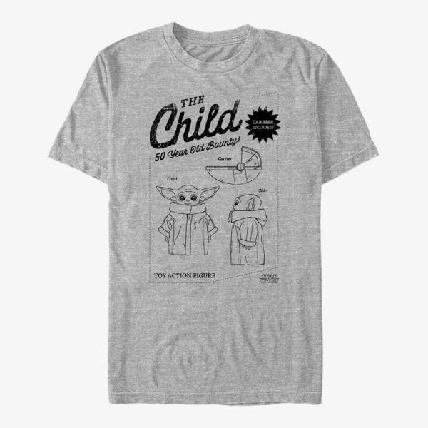 Tričko Merch Star Wars: The Mandalorian - Toy Action Figure Unisex T-Shirt Heather Grey XL