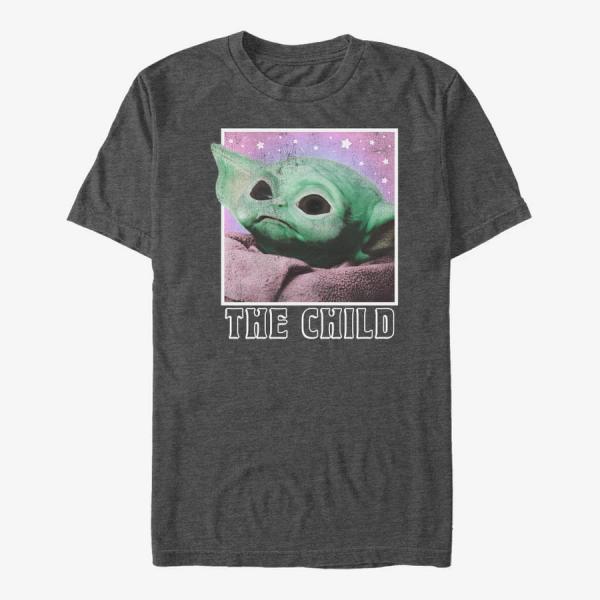 Tričko Merch Star Wars: The Mandalorian - Cosmic Child Unisex T-Shirt Dark Heather Grey XXXL