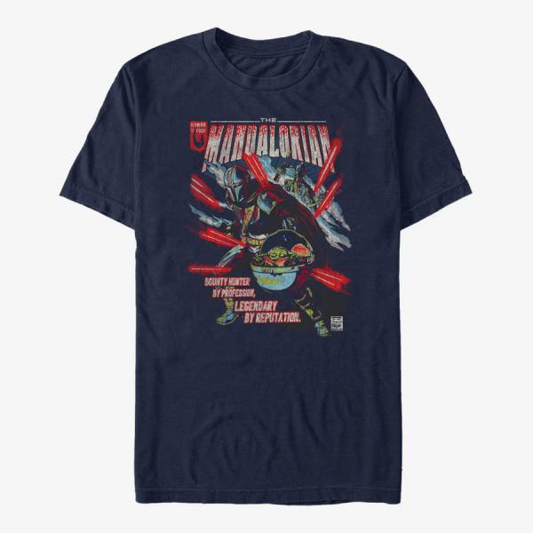 Tričko Merch Star Wars: The Mandalorian - Mondo Mando Unisex T-Shirt Navy Blue L