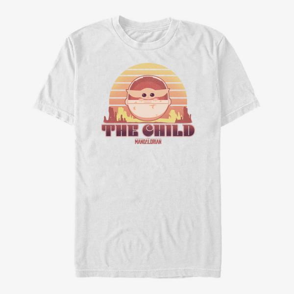 Tričko Merch Star Wars: The Mandalorian - Sunset Child Unisex T-Shirt White S