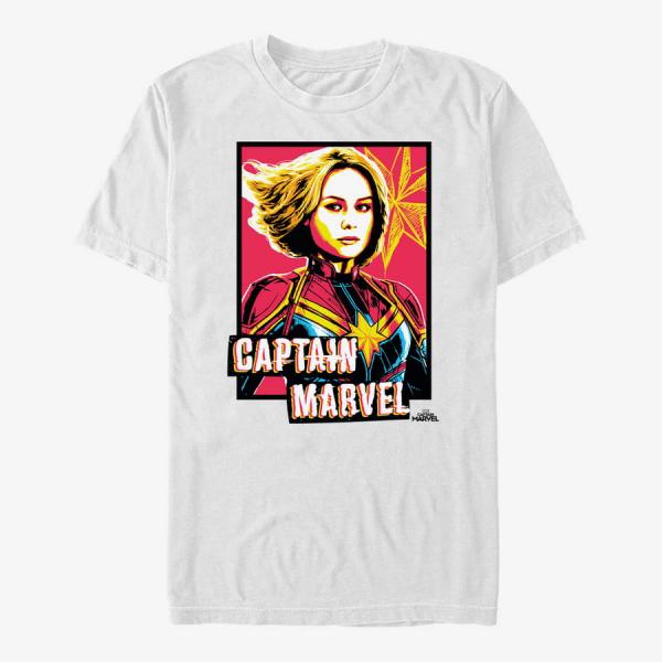 Tričko Merch Captain Marvel: Movie - Marvel Profile Unisex T-Shirt White S