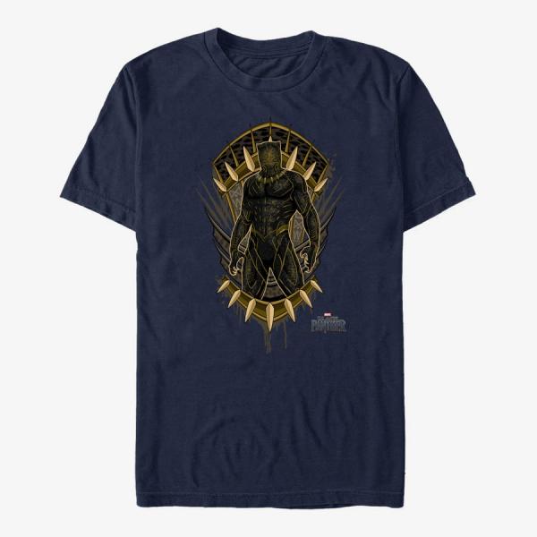 Queens Marvel Black Panther: Movie - Jaguar Crest Unisex T-Shirt Navy Blue
