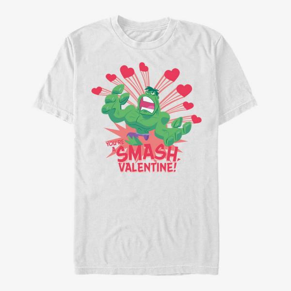 Queens Marvel Avengers - Hulk Valentine Unisex T-Shirt White