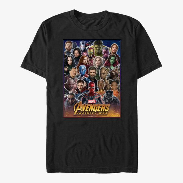 Tričko Merch Marvel Avengers: Infinity War - Together To Fight Unisex T-Shirt Black XXXL