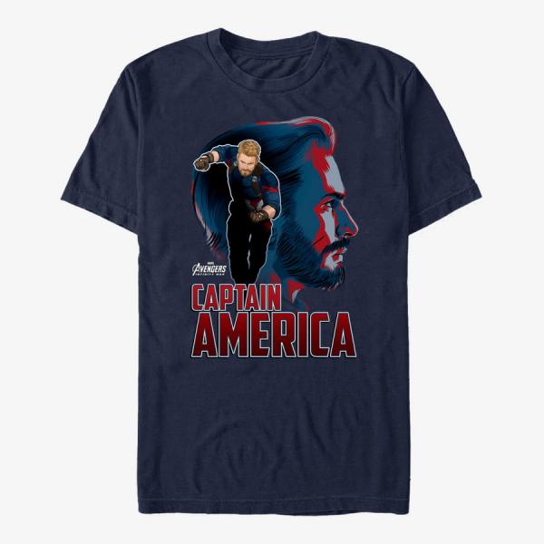 Tričko Merch Marvel Avengers: Infinity War - Shieldless Sil Unisex T-Shirt Navy Blue XXXL