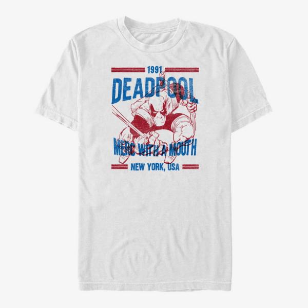 Tričko Merch Marvel Deadpool - Deadpool Text Overlay Unisex T-Shirt White M