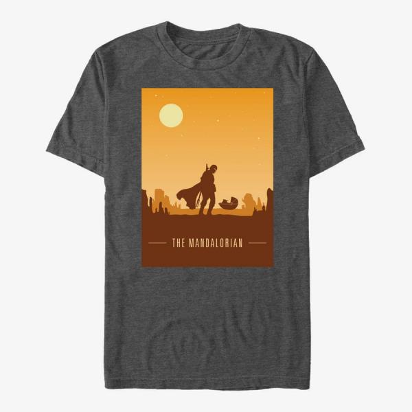 Queens Star Wars: The Mandalorian - Mando and Child Poster Unisex T-Shirt Dark Heather Grey