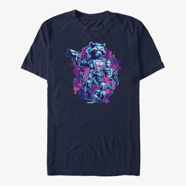 Tričko Merch Marvel Guardians of the Galaxy Vol. 3 - GUARDIANS OF THE GALAXY BLOBS Unisex T-Shirt Navy Blue L
