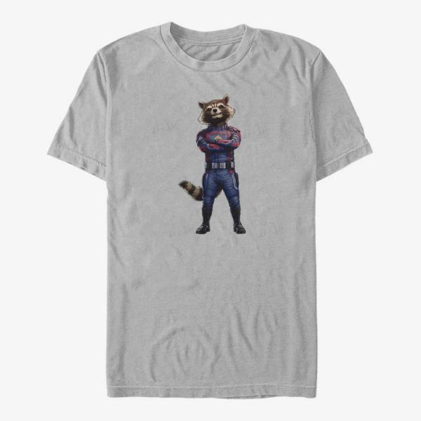 Queens Marvel Guardians of the Galaxy Vol. 3 - Rocket Pose Unisex T-Shirt Ash Grey