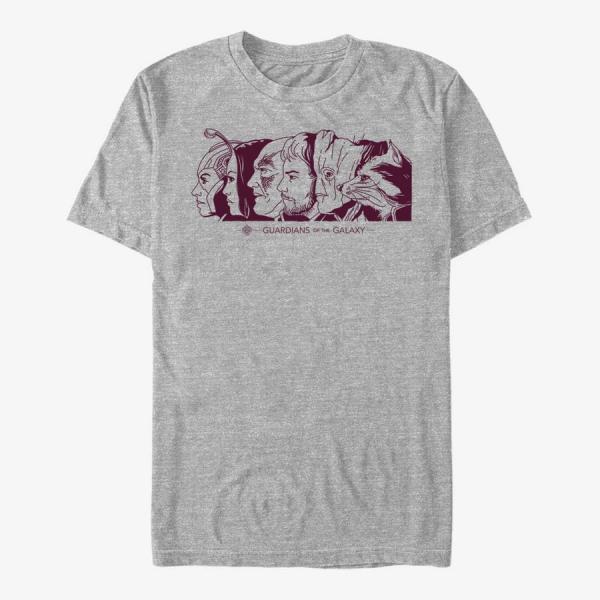 Tričko Merch Marvel Guardians of the Galaxy Vol. 3 - Color Coordinated Guadrians Unisex T-Shirt Heather Grey S