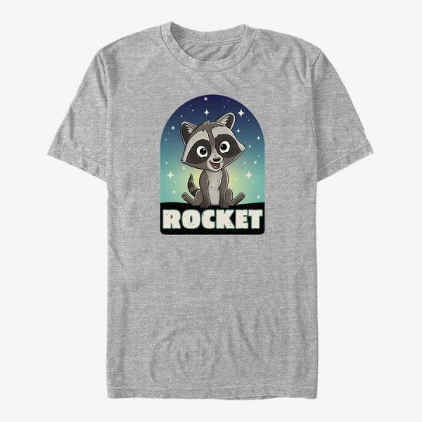 Tričko Merch Marvel Guardians of the Galaxy Vol. 3 - Cartoon Rocket Tombstone Unisex T-Shirt Heather Grey S