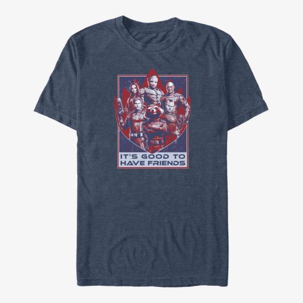 Tričko Merch Marvel Guardians of the Galaxy Vol. 3 - Good Friends Unisex T-Shirt Vintage Heather Navy S