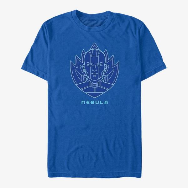 Tričko Merch Marvel Guardians of the Galaxy Vol. 3 - Badge Nebula Unisex T-Shirt Royal Blue XXXL