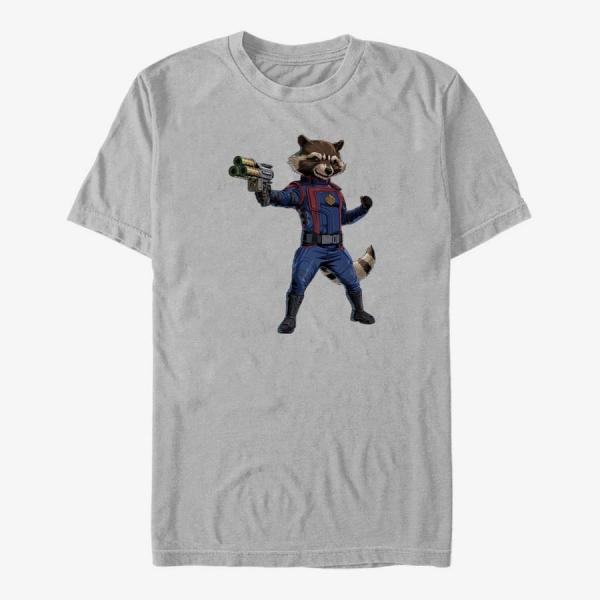Tričko Merch Marvel Guardians of the Galaxy Vol. 3 - Rocket Attack Unisex T-Shirt Ash Grey XXXL