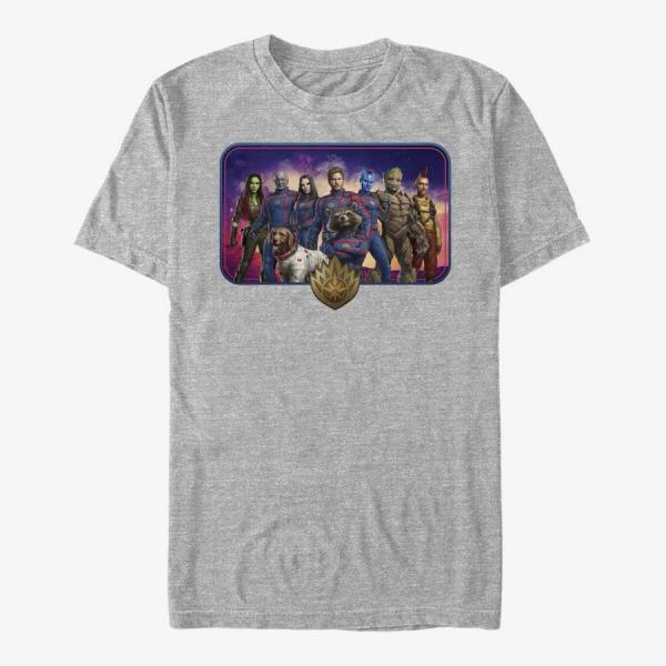 Tričko Merch Marvel Guardians of the Galaxy Vol. 3 - GotGV3 BadgeV2 Groupshot Unisex T-Shirt Heather Grey S