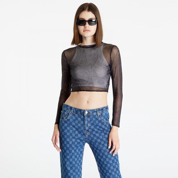 Top RIPNDIP Hypnotic Crop Mesh Long Sleeve Black XL