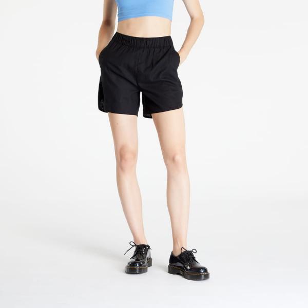 Šortky Urban Classics Ladies Linen Mixed Shorts Black XL