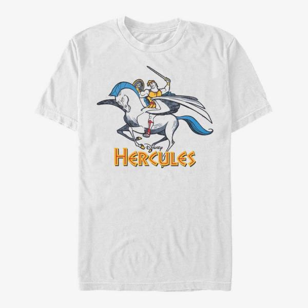 Tričko Merch Disney Hercules - Woodcut Herc Unisex T-Shirt White S