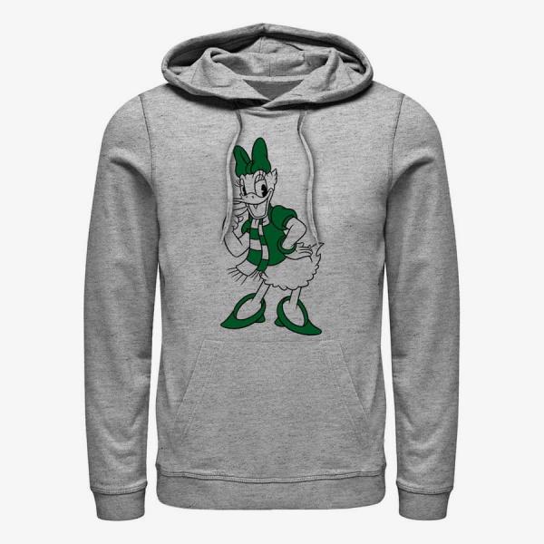 Mikina Merch Disney Mickey Classic - Pine Green Daisy Unisex Hoodie Heather Grey L