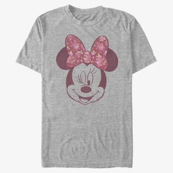 Tričko Merch Disney Classic Mickey - Love Rose Unisex T-Shirt Heather Grey S