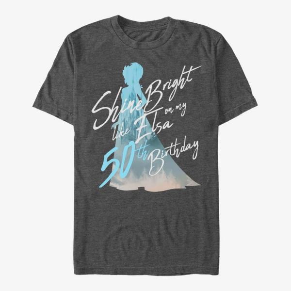 Tričko Merch Disney Frozen - Birthday Queen Fifty Unisex T-Shirt Dark Heather Grey S