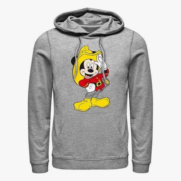 Mikina Merch Disney Classic Mickey - Mickey Firefighter Unisex Hoodie Heather Grey L