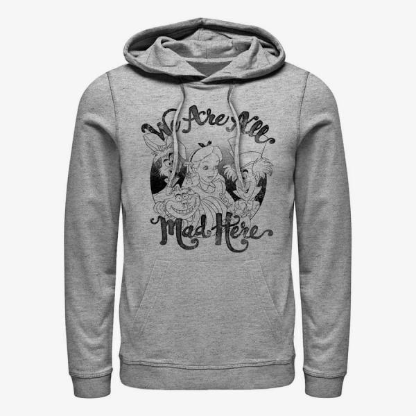 Mikina Merch Disney Alice in Wonderland - All Mad Here Unisex Hoodie Heather Grey XXXL