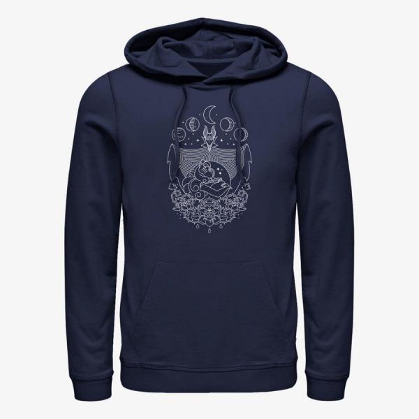 Mikina Merch Disney Sleeping Beauty - Maleficent Geo Line Unisex Hoodie Navy Blue XL