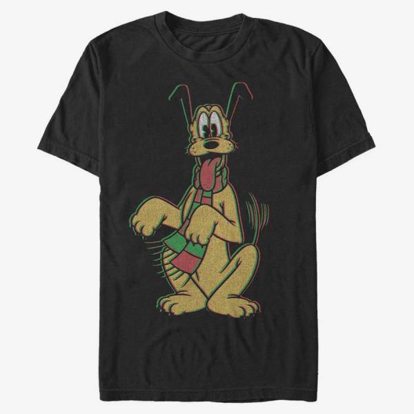 Tričko Merch Disney Mickey Classic - Pluto Holiday Colors Unisex T-Shirt Black XL