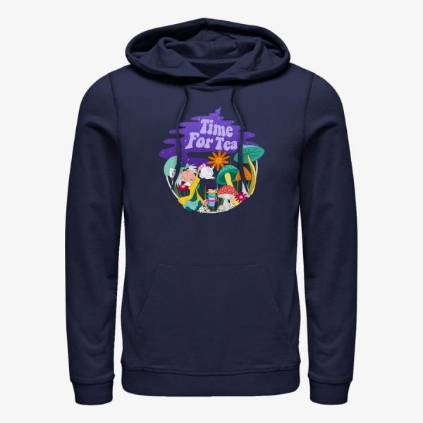 Queens Disney Alice in Wonderland - Tea Time Filled Unisex Hoodie Navy Blue