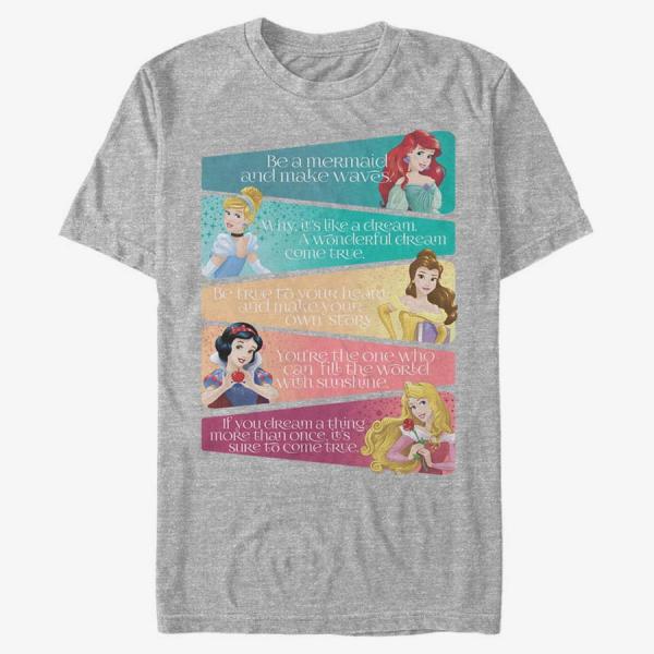 Tričko Merch Disney Princesses - Princess Adjectives Unisex T-Shirt Heather Grey L
