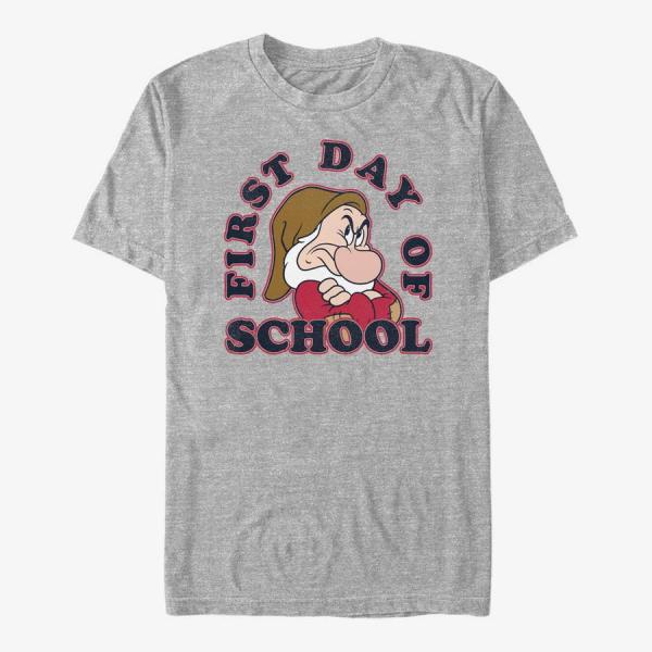 Tričko Merch Disney Snow White and the Seven Dwarfs - Grumpy First Day Unisex T-Shirt Heather Grey L